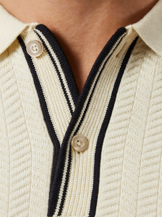 Tricou Polo Bărbați Bumbac Crem – Sandro Livv | Made in Italy